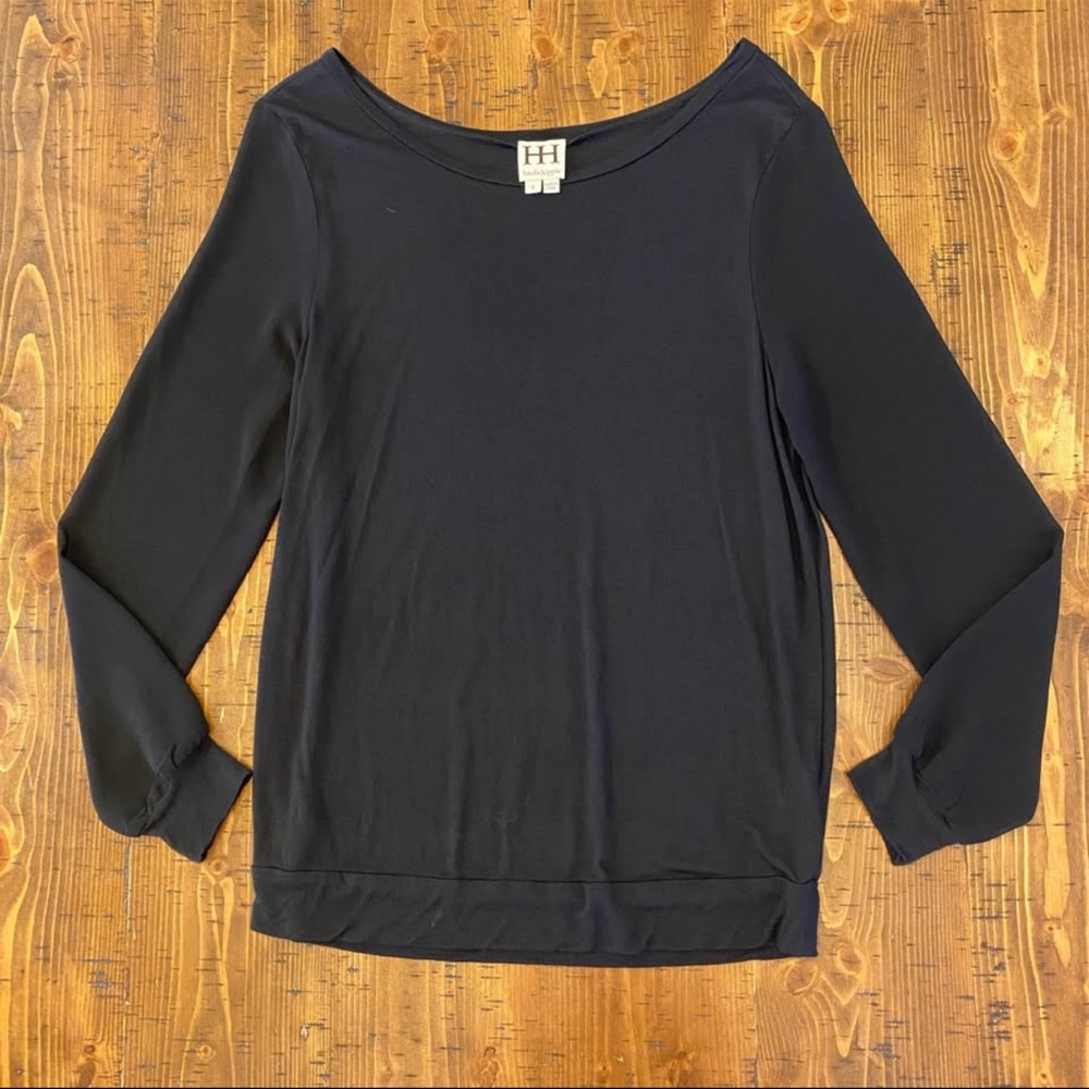 Haute Hippie blouse Dolman black long sleeve sz S EUC